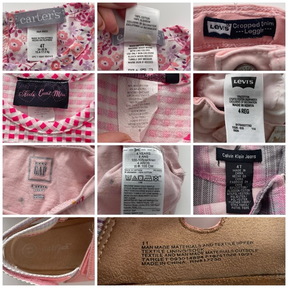 6pc Bundle Girls 4T Pink Tops Denim Leggings Dress Sandals Levi’s Calvin Klein - Picture 14 of 14